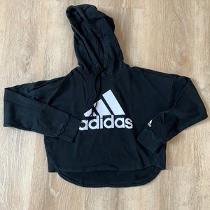 adidas Black Hoodie with White Logo